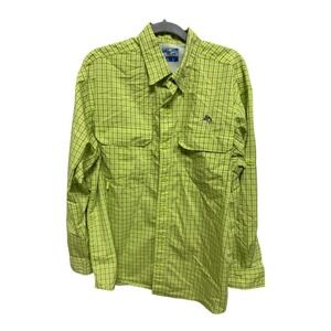 world wide sportsman Green plaid light weight fishing long sleeve size large